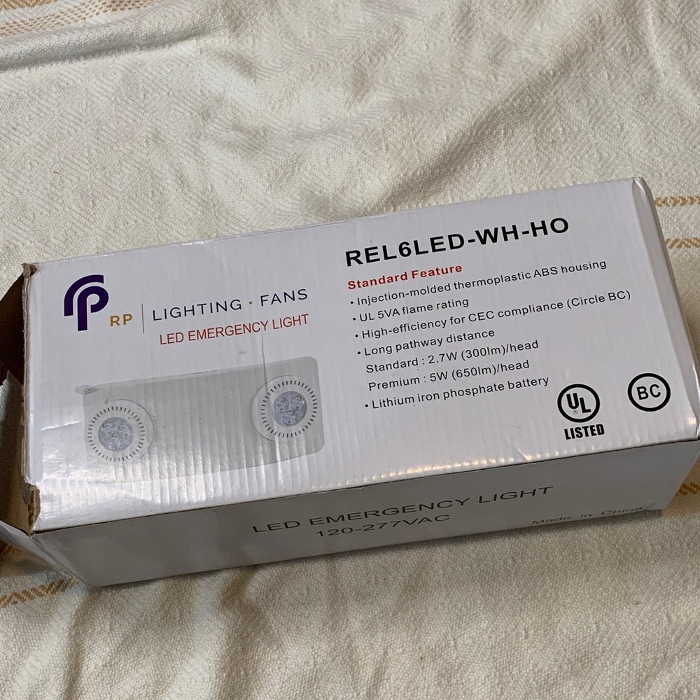 RP Lighting LED Emergency Light REL6LED-WH-HO
